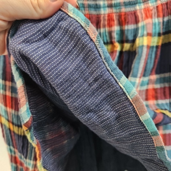 Free People We The Free Smocked Plaid Boho Top S - Picture 6 of 12